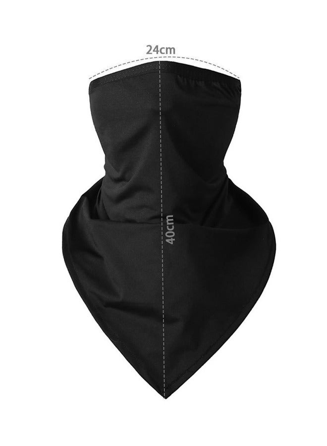 GUSGU 2PCS Neck Gaiter with Ear Loops UV Sun Protection Face Scarf Bandana For Men Balaclava Cover for Outdoors, Motorcycle, Biking White&Black - Image 2
