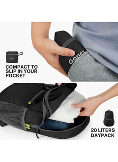 Gonex Ultra Lightweight Packable Backpack Daypack Handy Foldable Camping Outdoor Travel Cycling School Backpacking(Black)  - Image 4