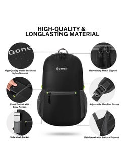 Gonex Ultra Lightweight Packable Backpack Daypack Handy Foldable Camping Outdoor Travel Cycling School Backpacking(Black)  - Image 5