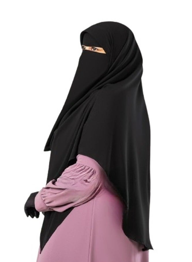 رسالة لنقاب ماليزي 3 قطع – شيفون سعودي عالي الجودة - Image 2