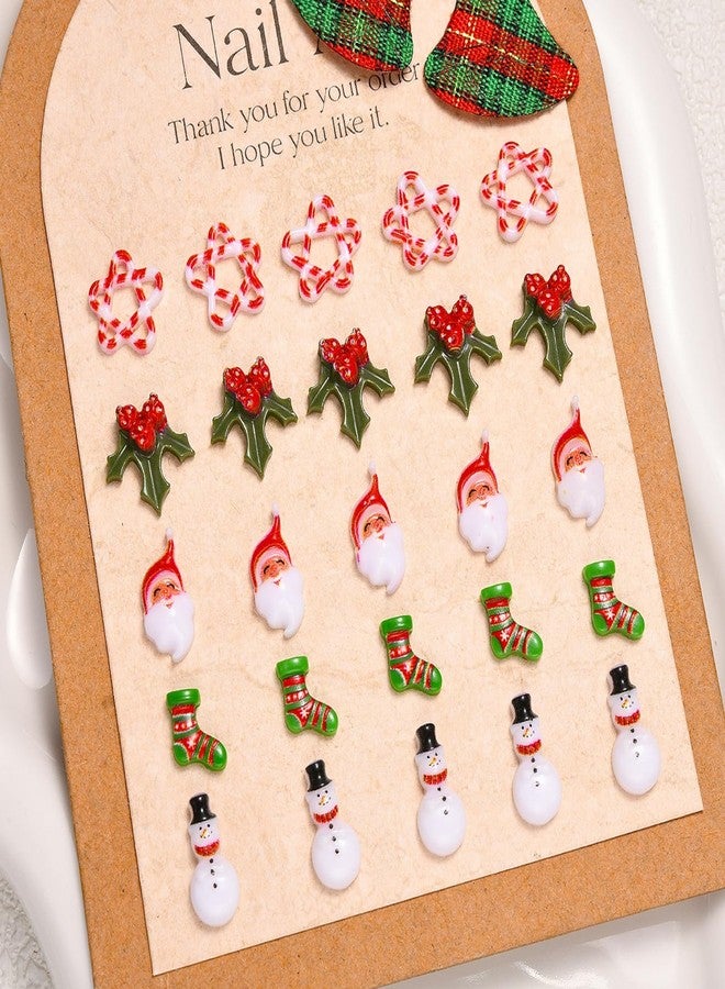 UCCASA 50Pcs Christmas Nails Charms- 3D Winter Cute Mixed Nail Art Supplies for Acrylic Nails Cartoon Santa Claus Snowman Nail Gems and Charms Kawaii Nail Charms for Women Xmas DIY Nail Art Decoration - Image 2