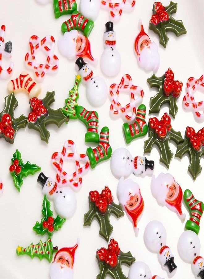UCCASA 50Pcs Christmas Nails Charms- 3D Winter Cute Mixed Nail Art Supplies for Acrylic Nails Cartoon Santa Claus Snowman Nail Gems and Charms Kawaii Nail Charms for Women Xmas DIY Nail Art Decoration - Image 1
