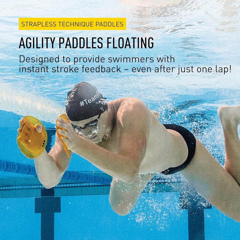 FINIS Agility Floating Swim Paddles - Strapless Design for Stroke Technique - Instant Feedback - Image 2