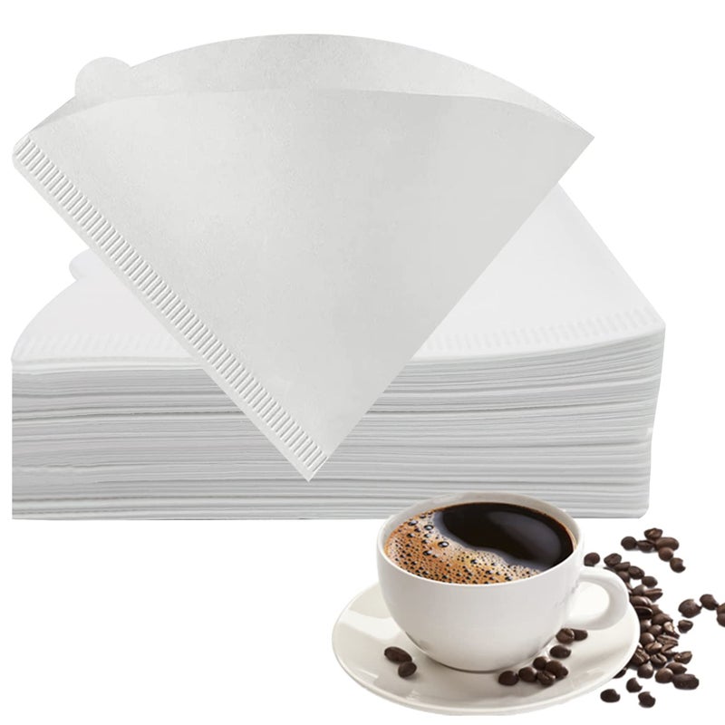 100 PCS Coffee Filter Papers Paper Coffee Filters Compatible with V60 Size 02 Disposable Unbleached Cone Filter Paper for Pour Over and Drip Coffee Maker 14 Cups