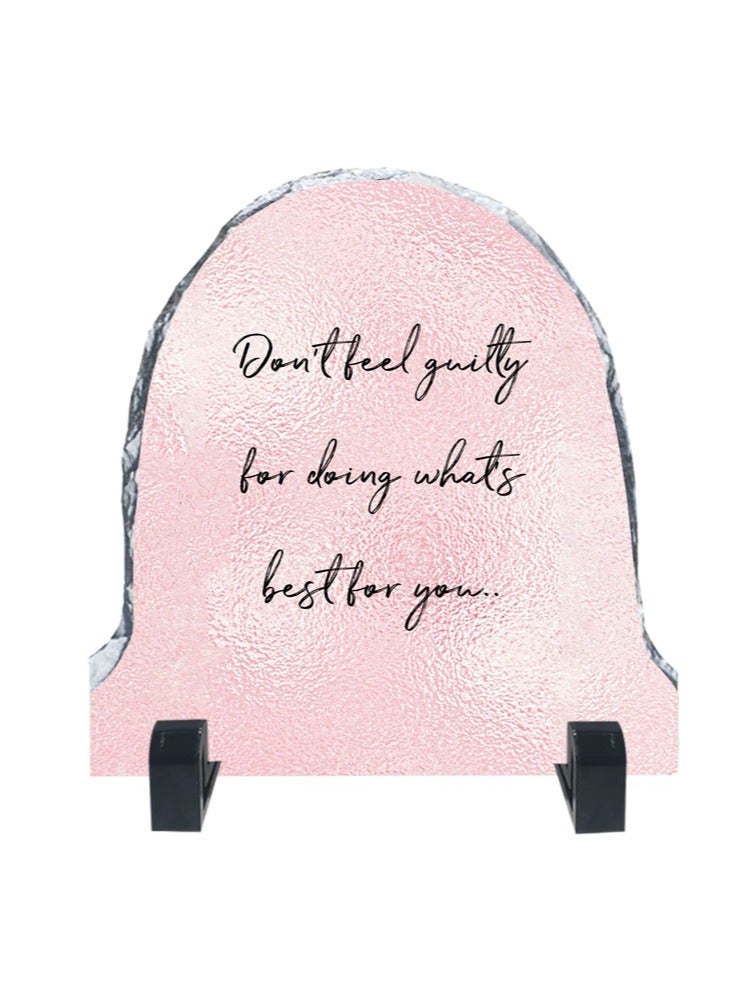 Service Zone Protective Printed White Rock Shape Marble Photo Frame for Table Top Don’t Feel Guilty For Doing Whats Best For You - Image 1