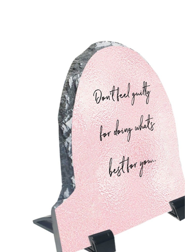 Service Zone Protective Printed White Rock Shape Marble Photo Frame for Table Top Don’t Feel Guilty For Doing Whats Best For You - Image 3