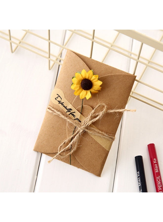 4 Pack Flower Pattern Thank You Card Handmade Invitation Greeting Card Wish Card for Wedding Birthday Festival - Image 4