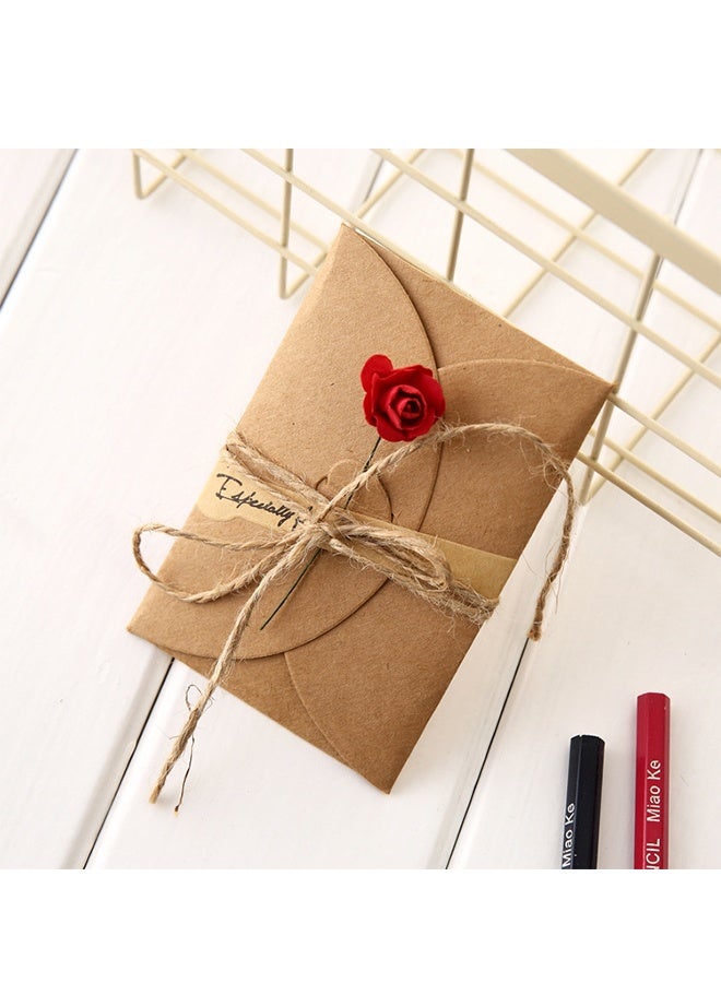 4 Pack Flower Pattern Thank You Card Handmade Invitation Greeting Card Wish Card for Wedding Birthday Festival - Image 5