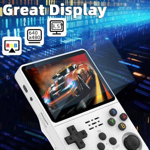EWDGOES R36S Handheld Game Console 3.5 inch Preinstalled Emulator System White 32GB+64GB - Image 3