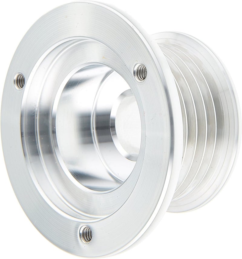 March Performance 112 Clear Powdercoat Billet Aluminum 6-Rib Alternator Pulley with Cover - Image 1