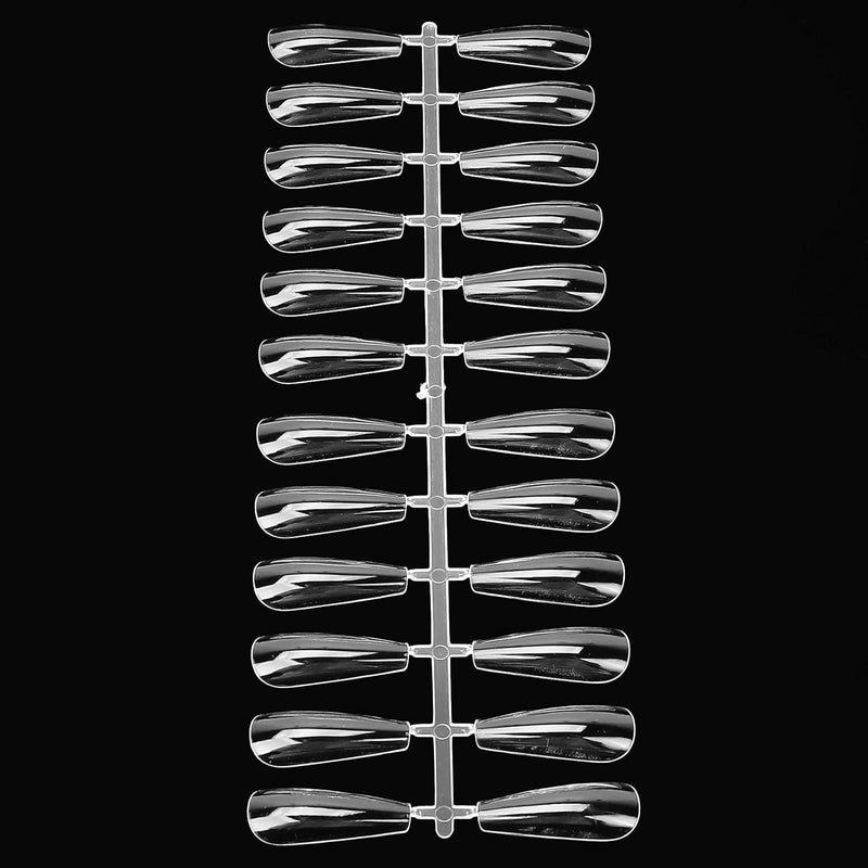 240pcs Clear Nail Swatches Sticks Nail Art Polish Display Tips Manicure Supplies Equipment TransparentLong trapezoid 240 pieces