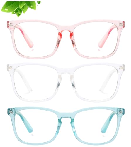 KUGUAOK 3 Pack Kids Blue Light Blocking Glasses, Boys Girls Computer Gaming TV Glasses, Lightweight Eyeglasses Frame (Age 4 to 12) - Image 1