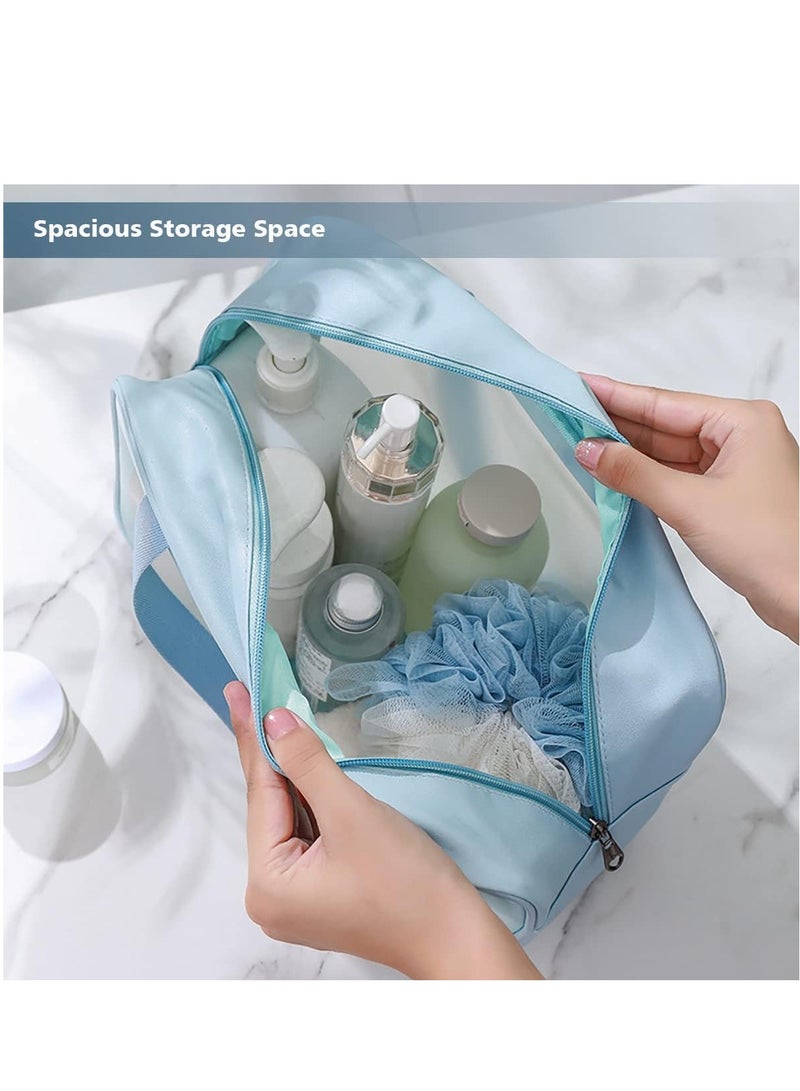Tediline Travel Cosmetic Bag Set of 3 Waterproof Wash Bags, Blue – Small, Medium, and Large Travel Toiletry Bags for Makeup, Toiletries, and Accessories - Image 2