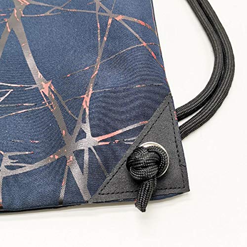 HOLYLUCK Drawstring Backpack Bag Sport Gym Sackpack (metallic-navy blue) - Image 5