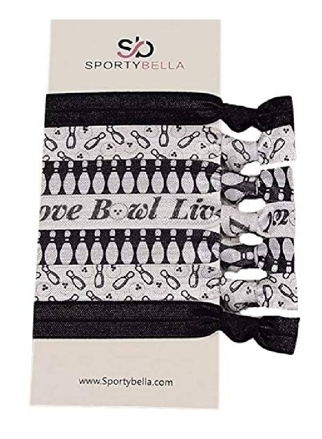 Infinity Collection Bowling Hair Accessories Girls Bowling Hair Ties No Crease Bowling Ball And Pins Hair Elastics Set For Female Bowlers - Image 2