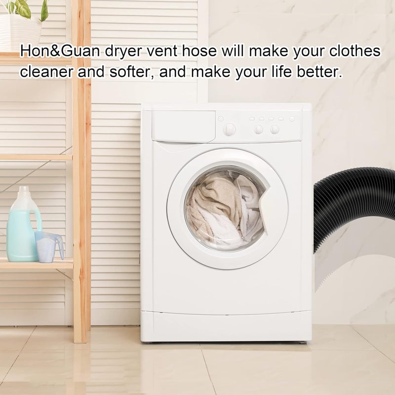 Hon&Guan خرطوم تهوية المجفف Hon&Guan، قناة مرنة معزولة 6 بوصة بطول 8 قدم مع مشبكين للقناة، حماية ثقيلة بثلاث طبقات لتهوية HVAC وأنظمة مروحة القناة - Image 4