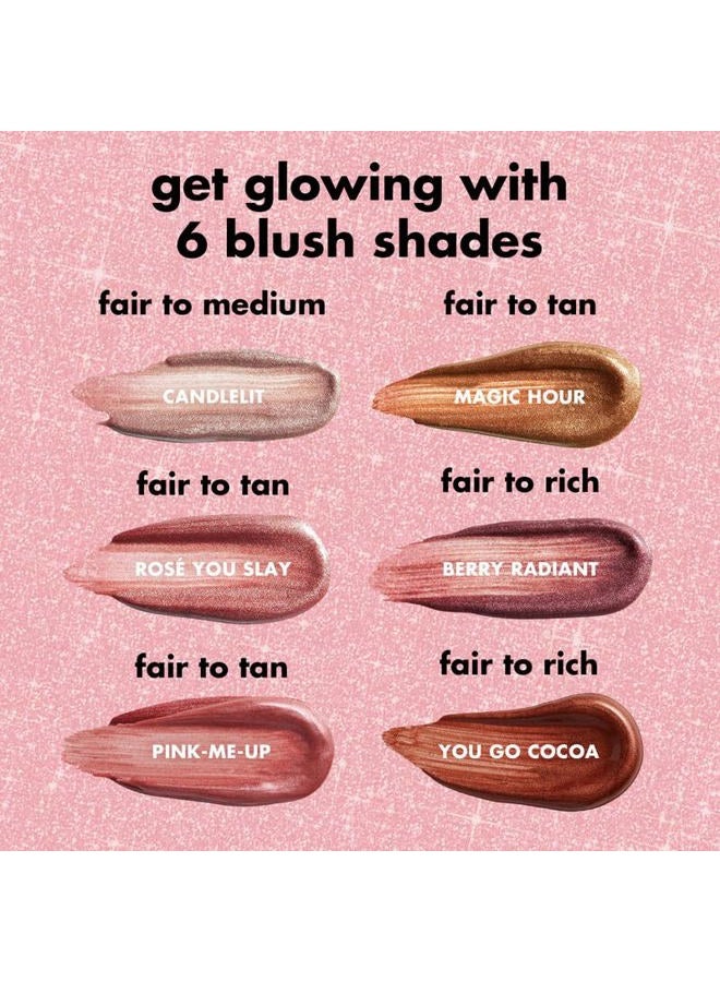 elf أداة تجميل هالو جلو بلش، أداة بلش سائلة للخدود المتألقة والمحمرة، مدعمة بالسكواليين، نباتية وخالية من القسوة، وردية اللون - Image 4