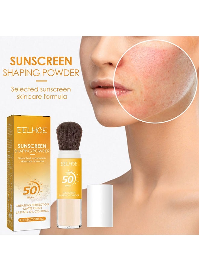 EELHOE Sunscreen Setting Powder, SPF 50 PA++, UVA And UVB Protection, No Parabens, Gluten Free, Vegetarian, Hypo-Allergenic, Long-Lasting Lightweight Breathable Sunscreen Power, With Soft Sunscreen BrushSunscreen Setting Powder 8g - Image 5