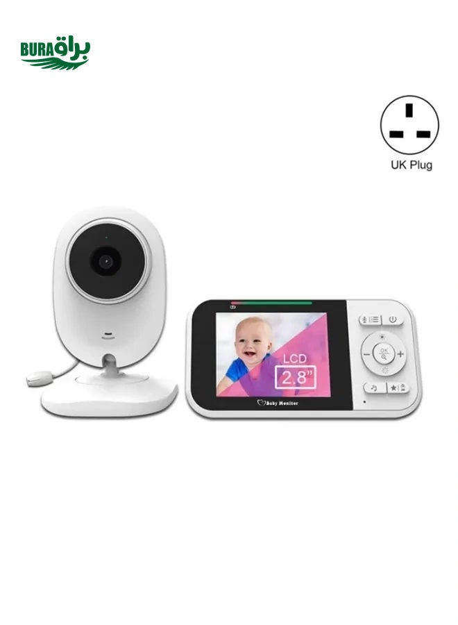 Temperature Detection 2 Way Voice Baby Security Video Camera 2.8-inch LCD Baby Monitor(UK Plug) - Image 1