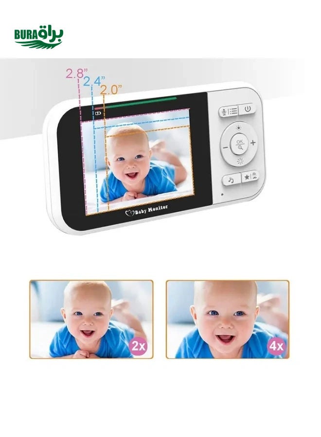 Temperature Detection 2 Way Voice Baby Security Video Camera 2.8-inch LCD Baby Monitor(UK Plug) - Image 3