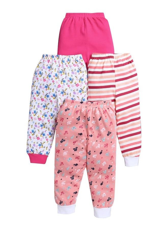 BUMZEE Girls Cotton Pyjamas Pack of 4 Pink & White - 18-24 Months (Peb10696E-pnk) - Image 1