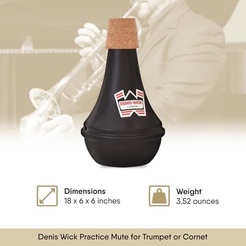 Denis Wick Practice Mute for Trumpet or Cornet, 5526 - Hand-Spun Aluminum Mute with Natural Cork - Brilliant Tone, Reliable Intonation & Tight-Bell Fit for Practice or Performance - 8 x 6 x 6 inches - Image 3