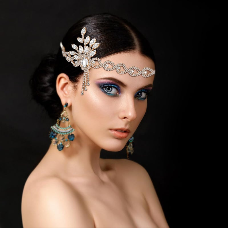 Lurrose Vintage Headpiece 1920s Leaf Medallion Headband Wedding Bridal Themed Party Hair Accessories for Women - Image 4