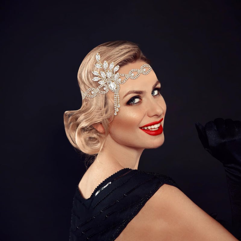 Lurrose Vintage Headpiece 1920s Leaf Medallion Headband Wedding Bridal Themed Party Hair Accessories for Women - Image 2