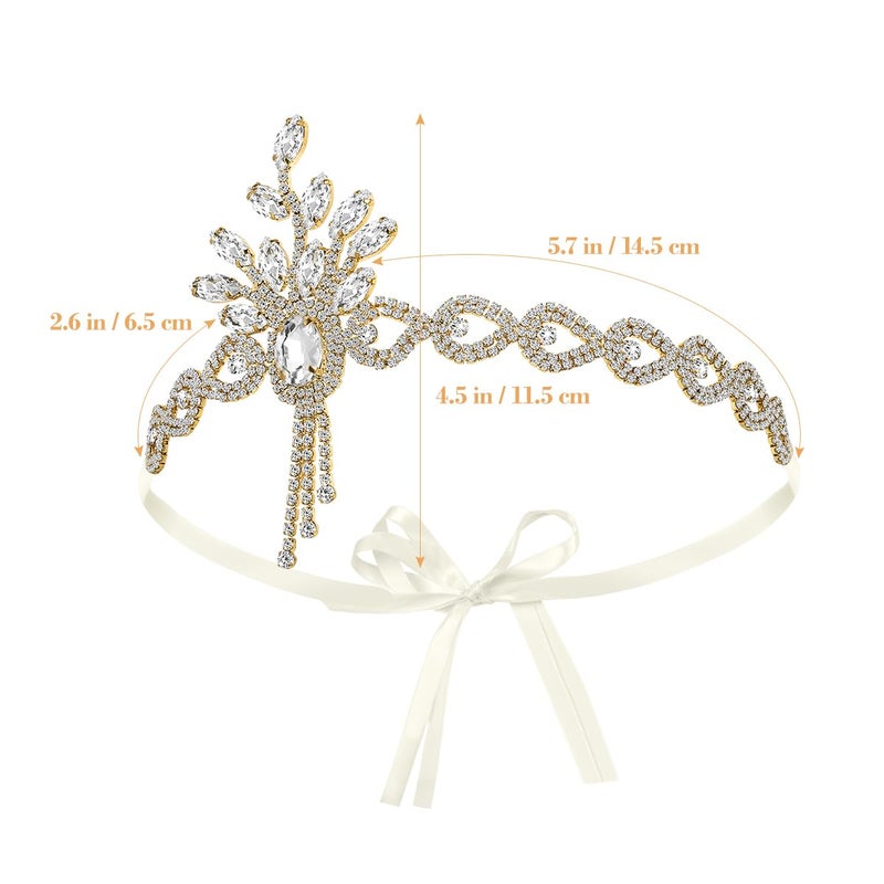 Lurrose Vintage Headpiece 1920s Leaf Medallion Headband Wedding Bridal Themed Party Hair Accessories for Women - Image 5