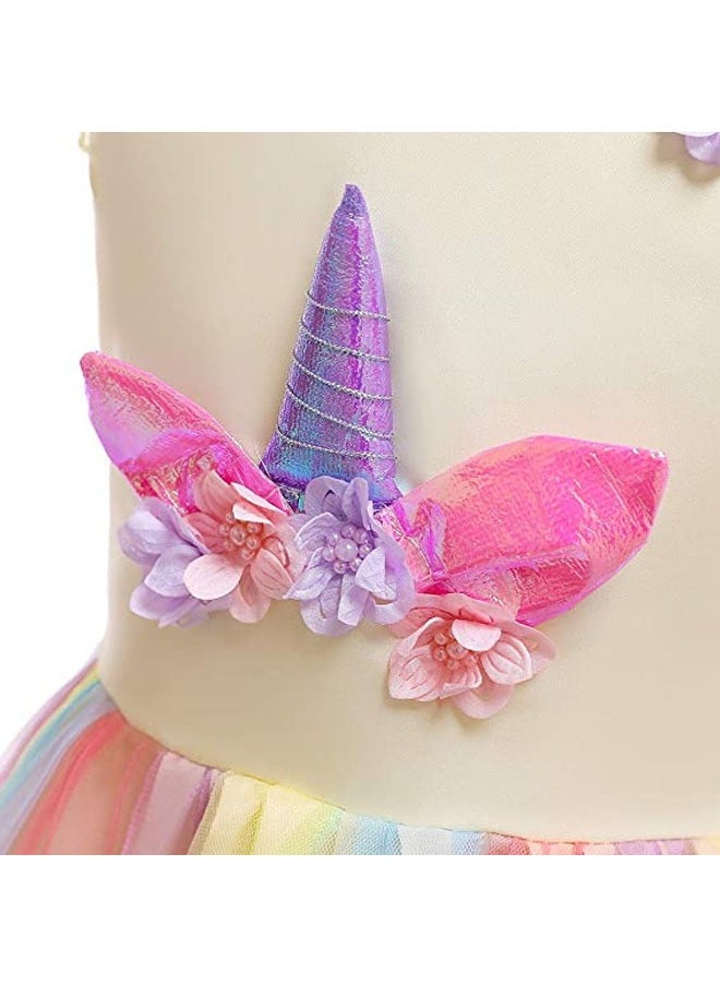 Beauenty Girl Dress Color Tulle Long Cake Tutu Skirt Unicorn Princess Dresses Festival Performance Costume  - Image 5