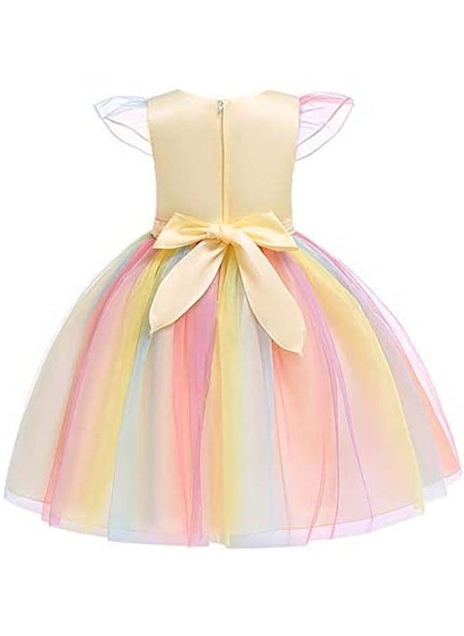Beauenty Girl Dress Color Tulle Long Cake Tutu Skirt Unicorn Princess Dresses Festival Performance Costume  - Image 3