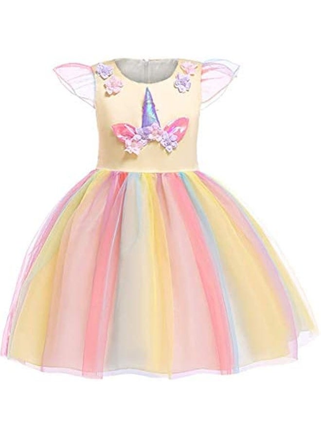 Beauenty Girl Dress Color Tulle Long Cake Tutu Skirt Unicorn Princess Dresses Festival Performance Costume  - Image 2
