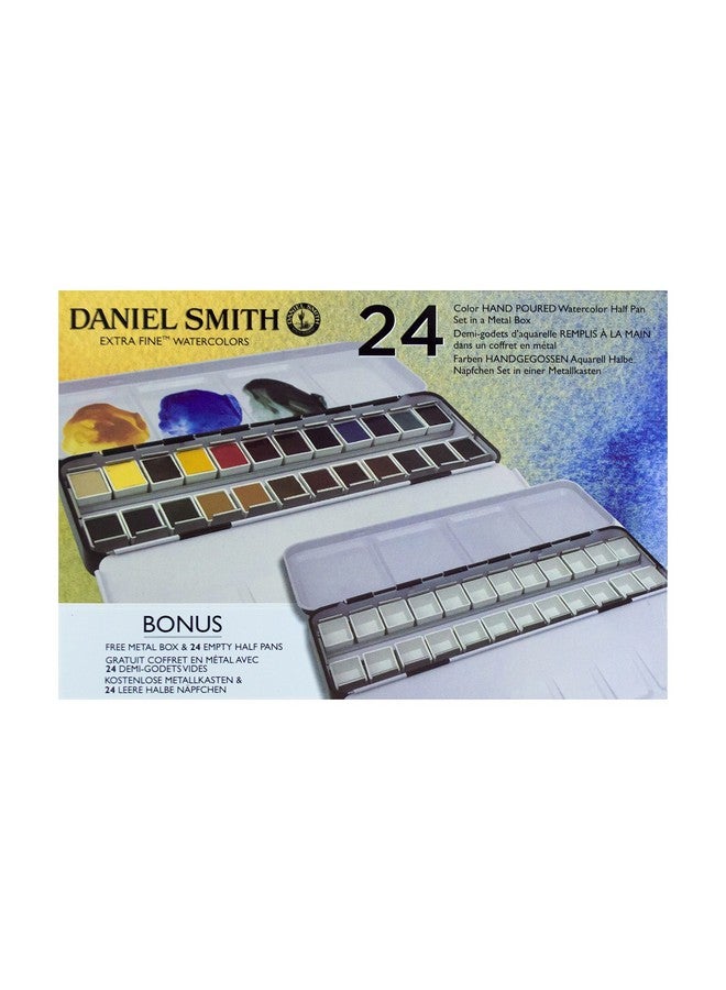 دانيال سميث مجموعة مقلاة ملونة مصبوبة يدويًا مع صندوق معدني إضافي ونصف مقالي فارغة 24 وحدة (عبوة من 1) - Image 1