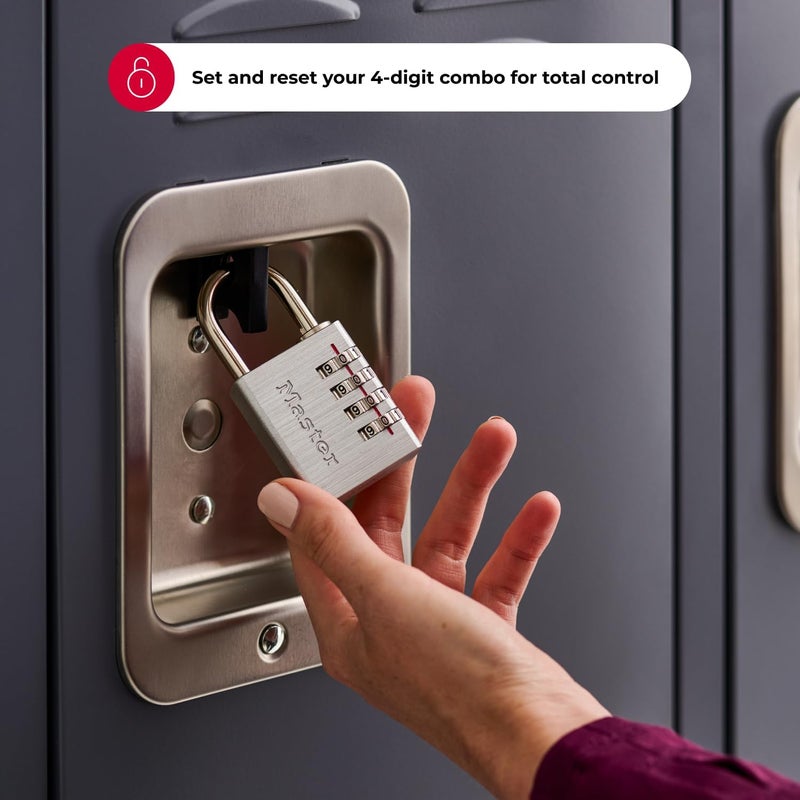 Master Lock 643D Set Your Own Combination Padlock - Durable Metal Body with Keyless Convenience, Black/Silver - Image 4