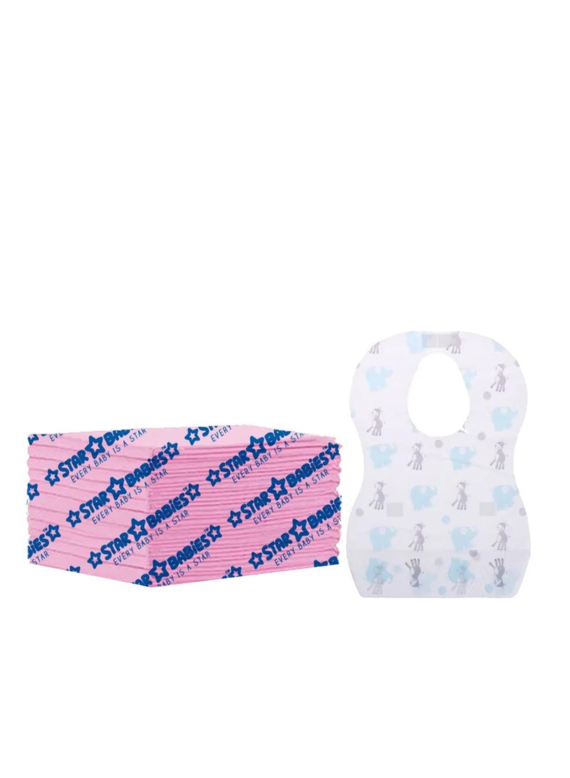 STAR BABiES Star Babies Disposable Combo pack -Disposable Bibs pack of 15 with Changing Mat 12pcs-Elephant  - Image 1