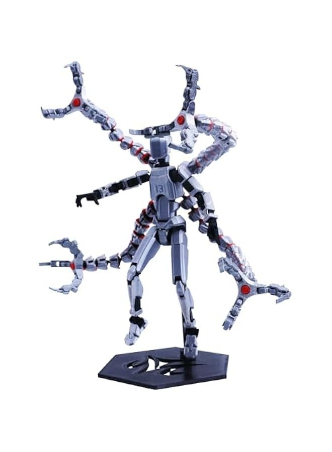 Assembly Completed T13 Action Figure Hero 13 Action Figure Titan 13 Dummy 13 Lucky 13 Action Figure, 3D Printed Multi-Jointed Movable for Stop Motion Animation Adult Desktop Decor (Villain-C) - Image 1