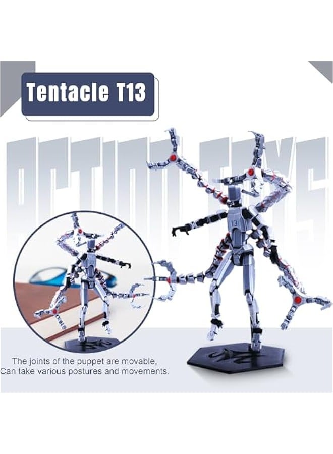 Assembly Completed T13 Action Figure Hero 13 Action Figure Titan 13 Dummy 13 Lucky 13 Action Figure, 3D Printed Multi-Jointed Movable for Stop Motion Animation Adult Desktop Decor (Villain-C) - Image 4