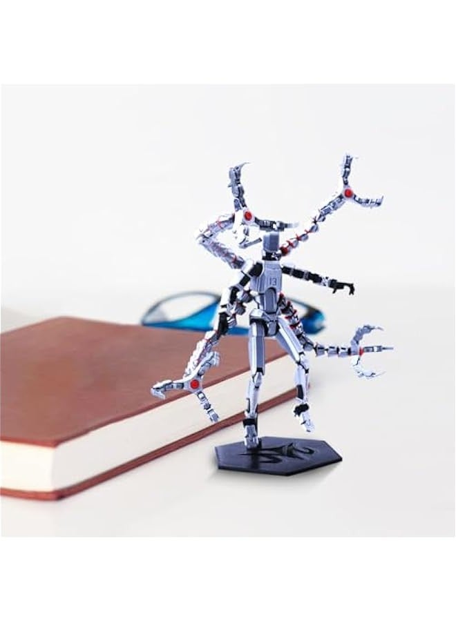 Assembly Completed T13 Action Figure Hero 13 Action Figure Titan 13 Dummy 13 Lucky 13 Action Figure, 3D Printed Multi-Jointed Movable for Stop Motion Animation Adult Desktop Decor (Villain-C) - Image 5