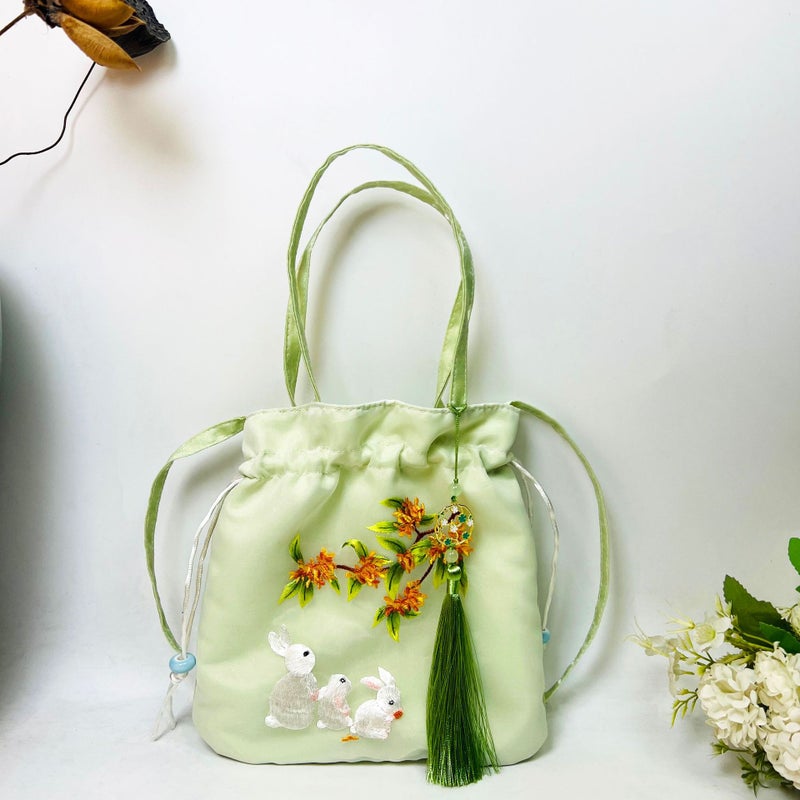 Chinese-Style Suzhou Embroidery Bag, Traditional Chinese Style Handbag, Hanfu Matching Handbag, Tiktok Ancient Style Crossbody Bag, Casual Versatile Artistic Small Bag - Image 1