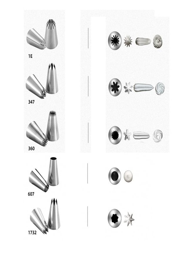 Hendiy Large Piping Cakes Decoration Set Nozzles Tips Piping Kit for Pastry Cupcakes Cakes Cookies Decorating Stainless Steel Kitchen Gadgets Decor (5 Pieces/set) - Image 4