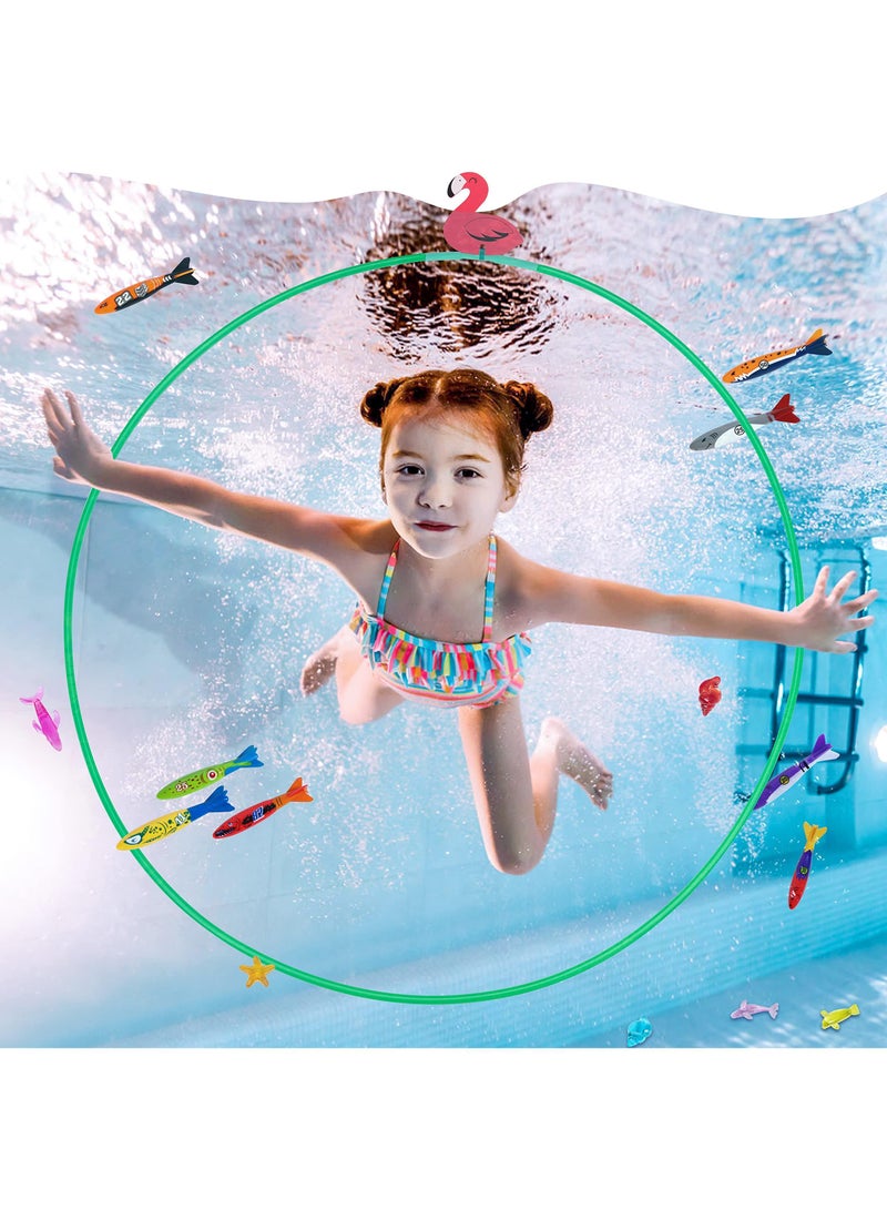 Sweet seven 29PCS Colorful Swimming Diving Toys Set - Fun Underwater Water Games for Kids Ages 8-12, 4-8, and Adults - Pool Games and Water Sports Training Program - Perfect Swimming Gift - Image 2
