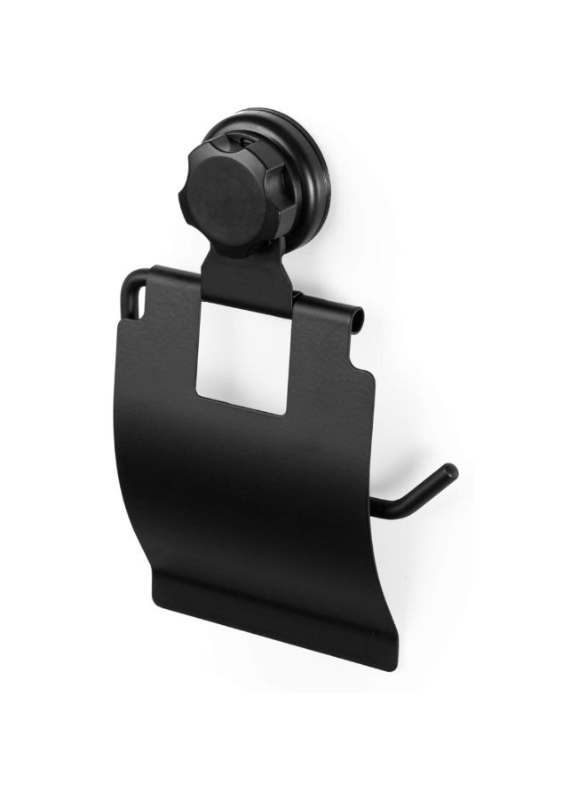 COMPACTOR Bestlock Suction Cup Wall Mount Toilet Roll Holder Black 22.5 x 14.8 x 3.3 cm RAN9781 - Image 1