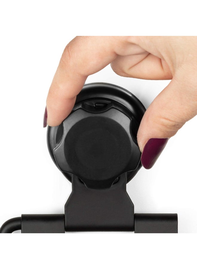 COMPACTOR Bestlock Suction Cup Wall Mount Toilet Roll Holder Black 22.5 x 14.8 x 3.3 cm RAN9781 - Image 5