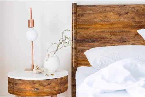 Erfoni 17.7" x 197" Brown Wood Wallpaper Faux Wood Grain Contact Paper Vintage Wood Peel and Stick Wallpaper Waterproof Self Adhesive Wall Paper Removable Wallpaper Decoration Shelf Liner Vinyl - Image 3