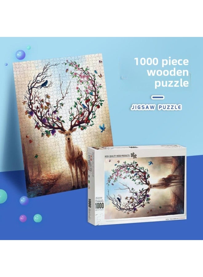 Wooden Jigsaw Puzzle 1000 Pieces Adult Decompression Children's Educational Toys Diy Wooden Jigsaw Puzzle Wholesale-Color:10-50 Candy House - Image 3