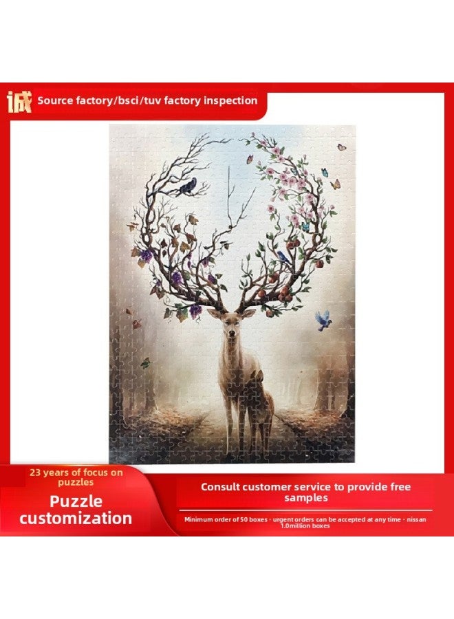 Wooden Jigsaw Puzzle 1000 Pieces Adult Decompression Children's Educational Toys Diy Wooden Jigsaw Puzzle Wholesale-Color:10-50 Candy House - Image 2