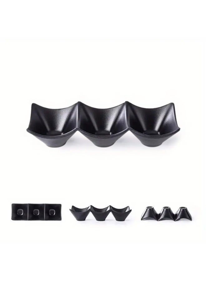 Sauces Bowl Melamine Dish for Creme Brulee & Muffin, 3 Sections, Baking Dishes for Cake & Pudding & Ice Cream, Mini Bowls for Dips, Sauces, Snacks and Fruits - Image 4