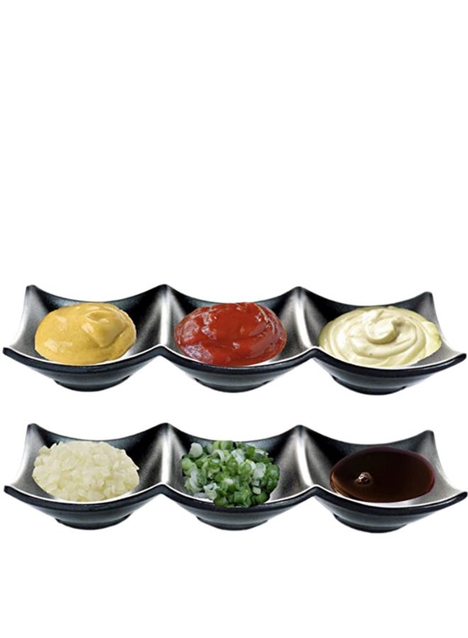 Sauces Bowl Melamine Dish for Creme Brulee & Muffin, 3 Sections, Baking Dishes for Cake & Pudding & Ice Cream, Mini Bowls for Dips, Sauces, Snacks and Fruits - Image 2