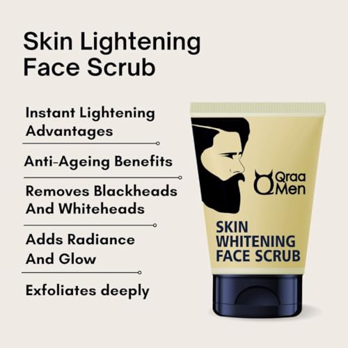 Qraa Men Vitamin C Skin Lightening Face Scrub| With Yogurt and Oatmeal - Image 2