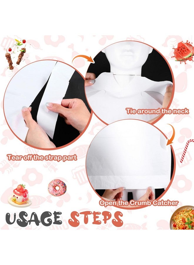 Skicuff 500 Pcs Disposable Plastic Bibs Bulk 11x15.75 Inch Waterproof Oil Proof Eating Bibs with Crumb Catcher for Kids Kindergarten - Image 3